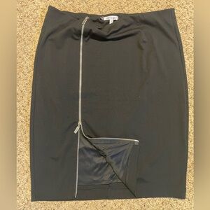 Jennifer Lopez Black Pencil Skirt with Zipper Accent